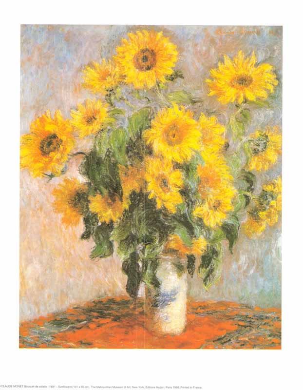 Sunflowers, 1881 by Claude Monet - 10 X 12 Inches (Art Print)