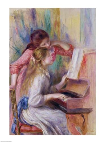 Jeunes Filles au Piano, 1890 by Pierre-Auguste Renoir - 10 X 12 Inches (Art Print)