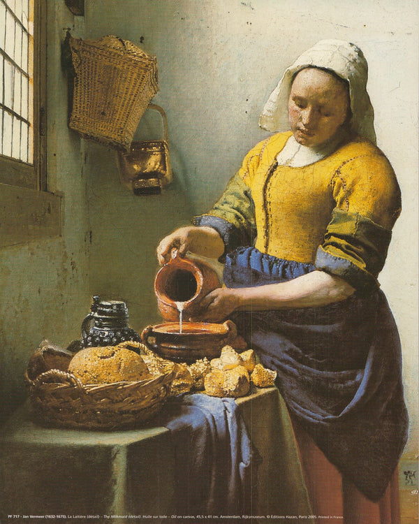 The Milkmaid ( Detail ) by Jan Vermeer - 10 X 12 Inches (Art Print)
