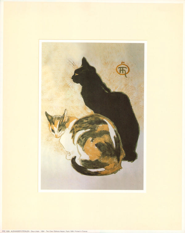 Two Cats, 1894 by Alexander Steinlen - 10 X 12 Inches (Art Print)