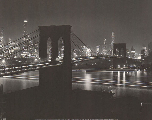 The Brooklyn Bridge 1948 by Andreas Feininger - 10 X 12 Inches (Art Print)