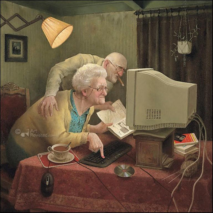 Keeping up with the Times by Marius van Dokkum - 6 X 6" (Greeting Card)