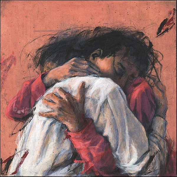 Embrace Red by Peter Wever - 6 X 6 Inches (Greeting Card)