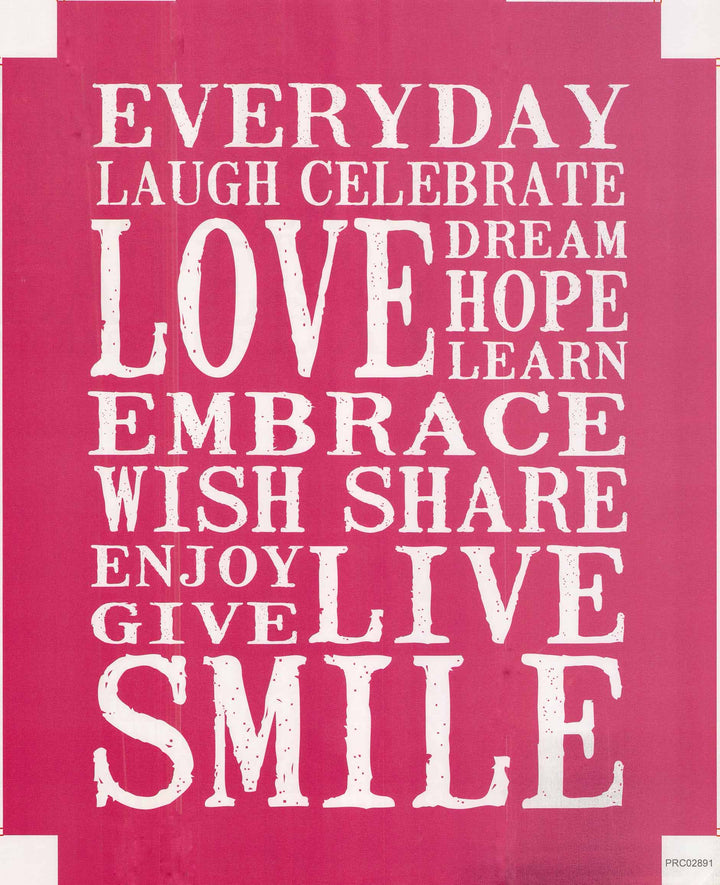 Love - Live - Smile - 22 X 28 Inches (Canvas Roll or Stretched ready to hang)