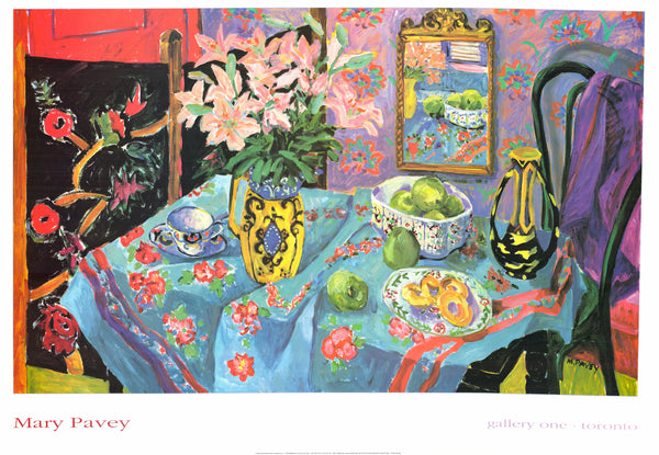 Interior with Blue Cloth, 1993 by Mary Pavey - 34 X 48 Inches (Art Print)