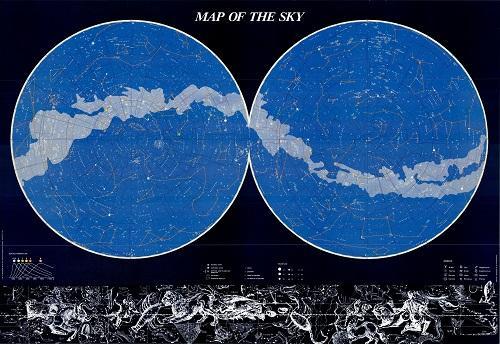 Map of the Sky by Ricordi - 27 X 39 Inches (Art Print)