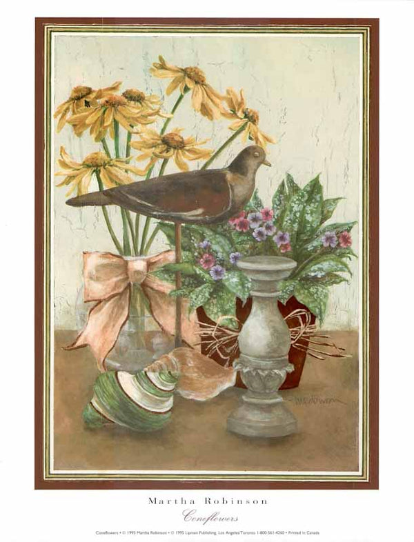 Coneflowers by Martha Robinson - 11 X 14 Inches (Art Print)