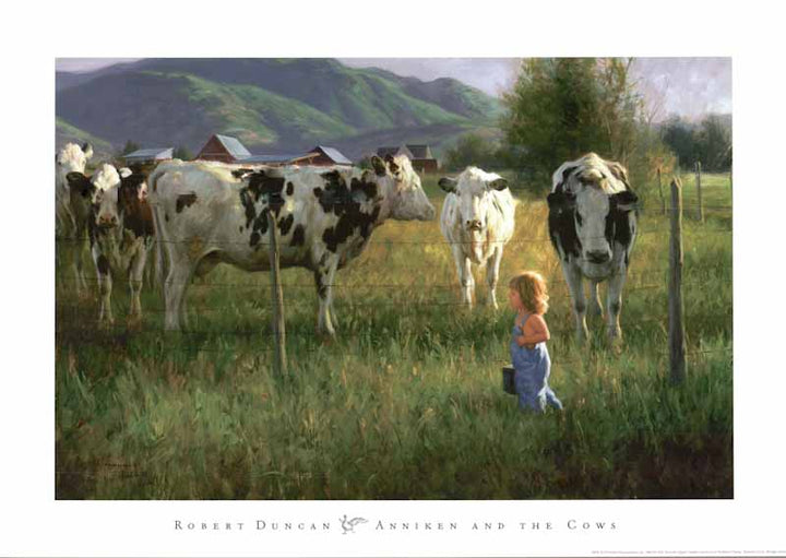 Anniken And The Cows by Robert Duncan - 20 X 28 Inches (Art Print)