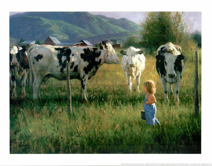 Anniken And The Cows by Robert Duncan - 14 X 18 Inches (Art Print)