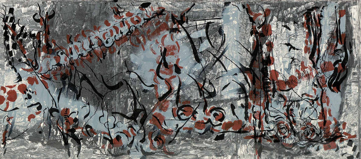 Study with Moving Forms, 1970 by Jean-Paul Riopelle - 15 X 33" (Lithograph from "Derriere le Miroir" series)