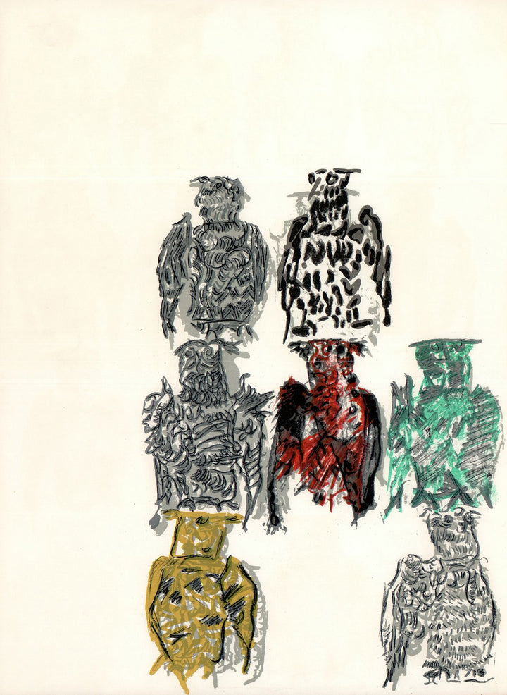DLM No. 185, April, 1970 Back Cover by Jean-Paul Riopelle - 11 X 15 Inches (Lithograph from "Derriere le Miroir" series)
