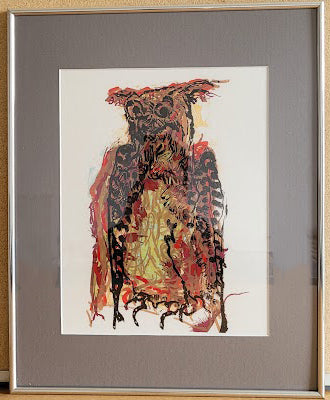 Owl, 1970 by Jean-Paul Riopelle - 16 X 20 Inches (Framed Lithograph from "Derriere le Miroir" series)