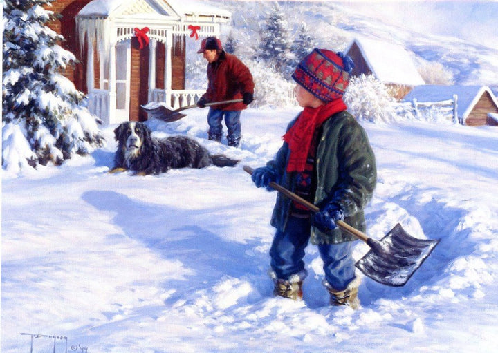 Shoveling Out by Robert Duncan - 5 X 7 inches (Greeting Card)