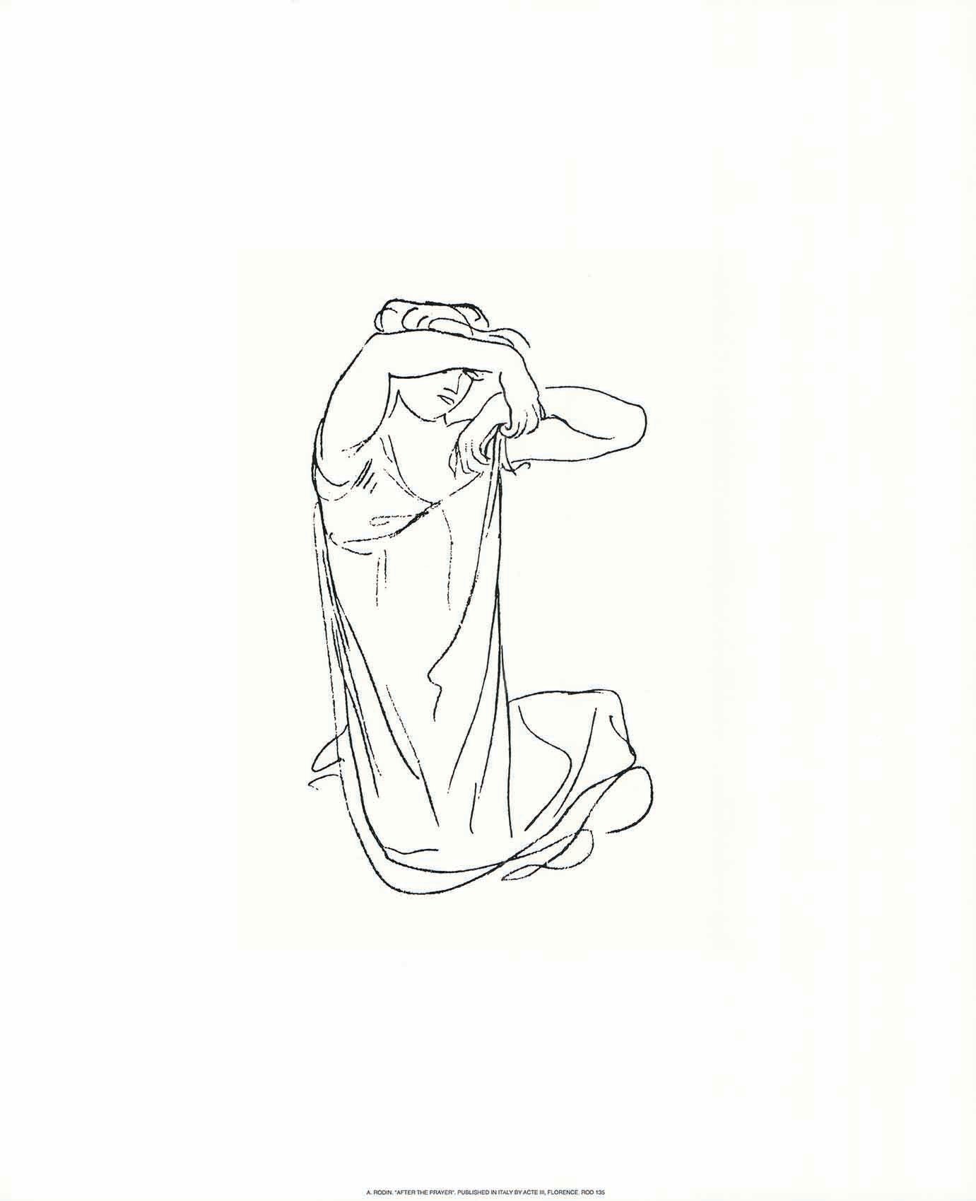After the Prayer by Auguste Rodin - 20 X 24 Inches (Silkscreen ...