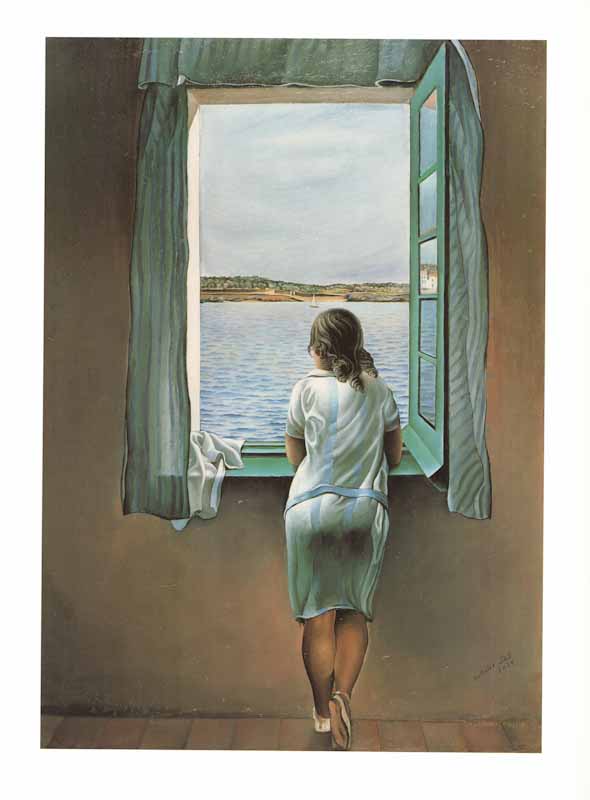 Girl at the Window by Salvador Dali - 24 X 32 Inches (Art Print)