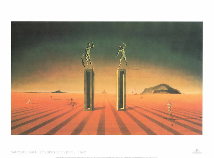 The Two Harlequins, 1942 by Salvador Dali - 24 X 32 Inches (Art Print)