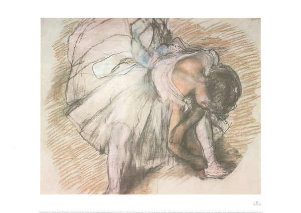 A Dancer Adjusting her Shoe, 1885 by Edgar Degas - 20 X 28 Inches (Art Print)
