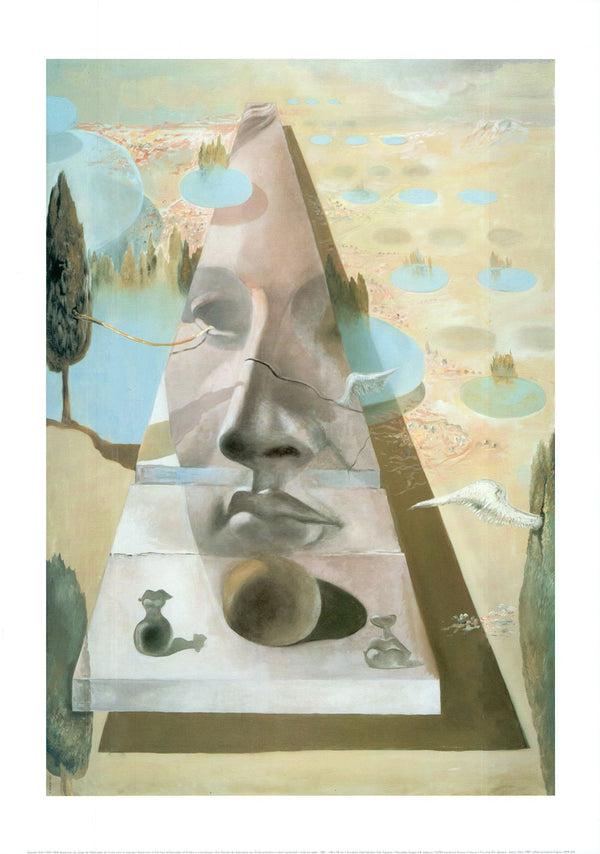 Apparition of the Face of Aphrodite of Cnidus in a Landscape, 1981 by Salvador Dali - 20 X 28 Inches (Offset Lithograph)