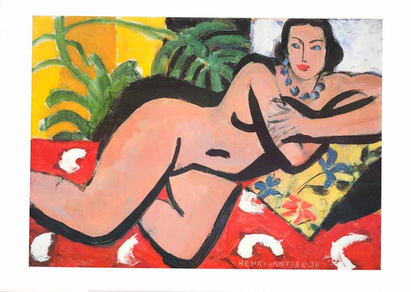 Nu Allonge aux Yeux Bleus, 1936 by Henri Matisse - 20 X 28 Inches (Art Print)