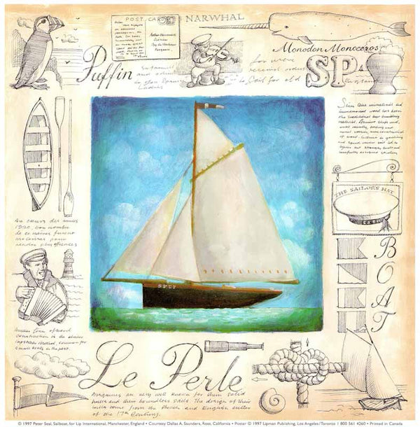 Sailboat by Peter Seal - 12 X 12 Inches (Art Print)