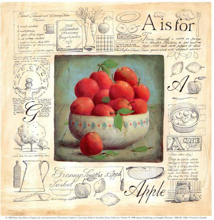 Bowl of Apples by Peter Seal - 12 X 12 Inches (Art Print)
