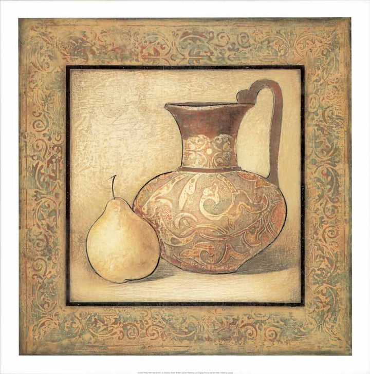 Ancient Pottery With Pear by Ivo Stoyanov - 20 X 20 Inches (Art Print)