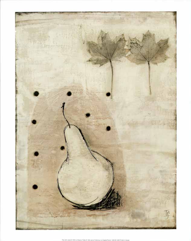 Pear With Leaves by Ivo Stoyanov - 16 X 20 Inches (Art Print)