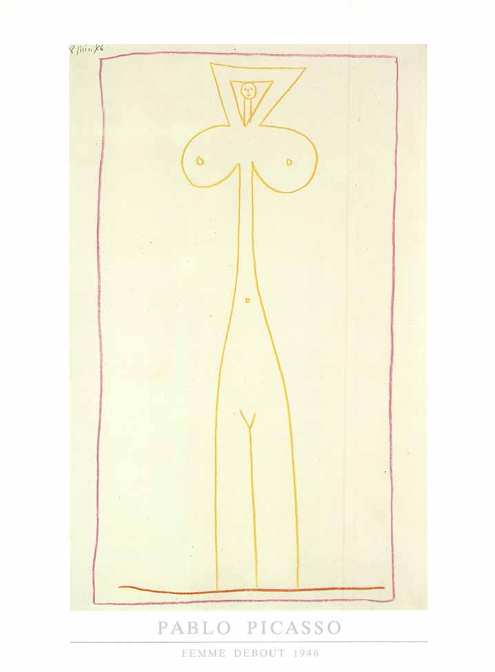 Femme Debout, 1946 by Pablo Picasso - 18 X 24 Inches (Art Print)