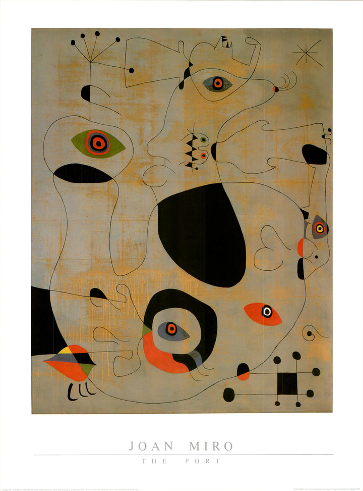 The Port by Joan Miro - 24 X 32 Inches - Art Print