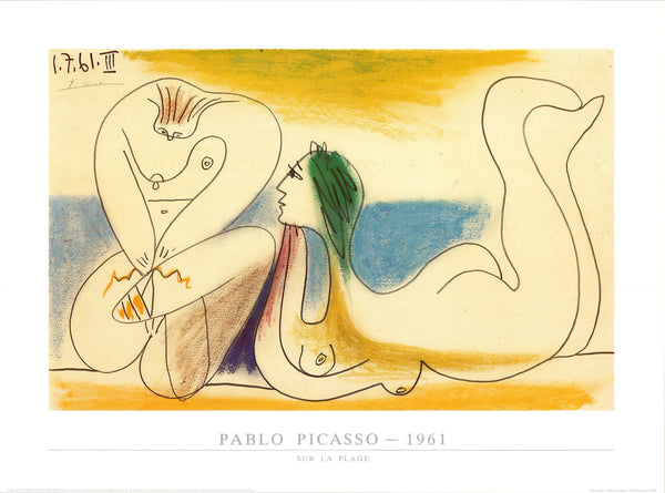 Sur la plage, 1961 by Pablo Picasso - 24 X 32 Inches (Art Print)