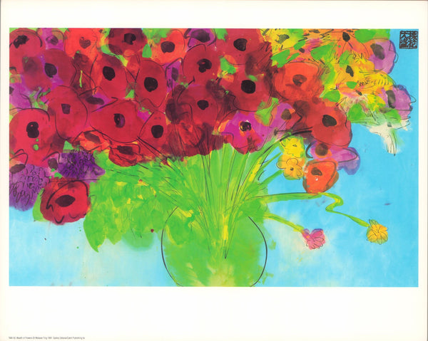 Wealth of Flowers, 1991 by Walasse Ting - 10 X 12 Inches (Art Print)