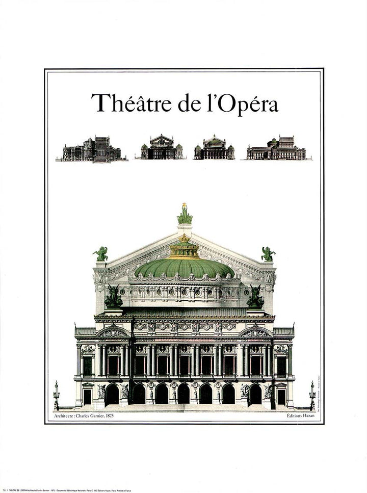 Theatre de L'Opera, 1875 by Charles Garnier - 12 X 16 Inches (Art Print)