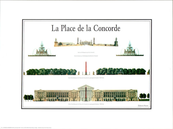 La Place de la Concorde by Jacob Ignaz Hittorff - 12 X 16 Inches (Art Print)