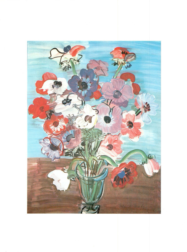 Bouquet D'Anemones - Buch of Anemones by Raoul Dufy - 12 X 16 Inches (Art Print)