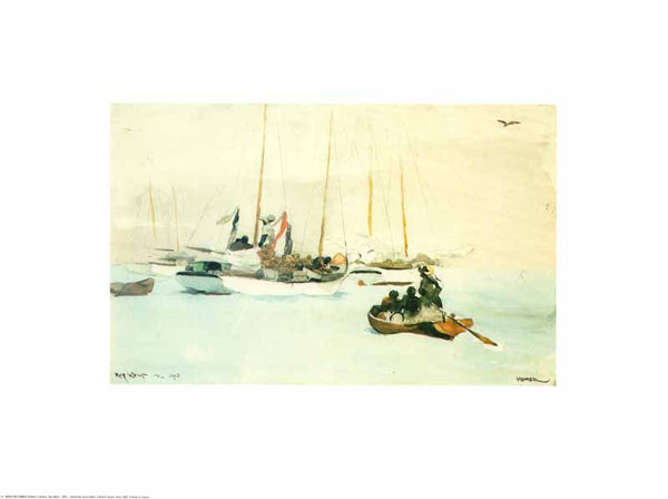 Voiliers a Anchor, Key West, 1903 by Winslow Homer - 12 X 16 Inches (Art Print)