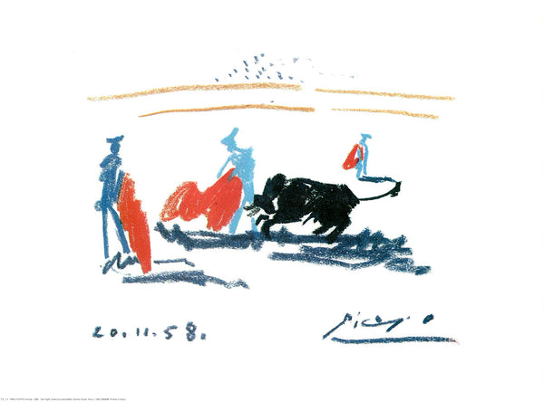 Corrida - Bull-Fight, 1958 by Pablo Picasso - 12 X 16 Inches (Art Print)