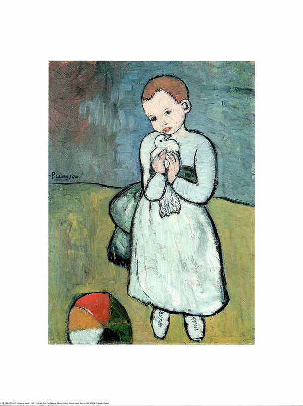 Child with Dove, 1901 by Pablo Picasso - 12 X 16 Inches (Art Print)