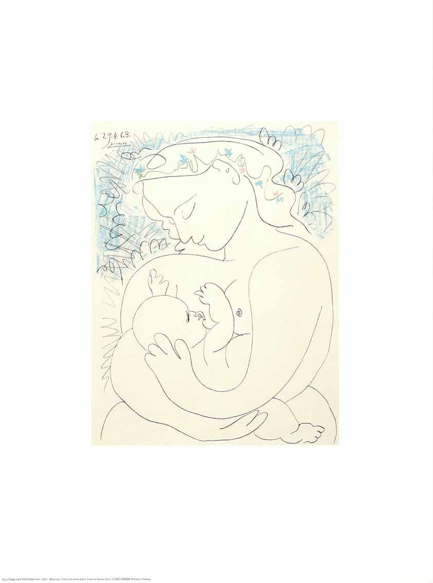 Maternity, 1963 by Pablo Picasso - 12 X 16 Inches (Art Print ...