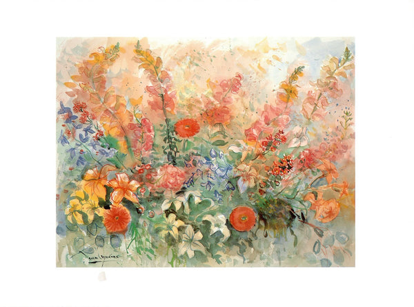 Bouquets aux Lupins, 1992 by Jean Leyssenne - 12 X 16 Inches (Art Print)
