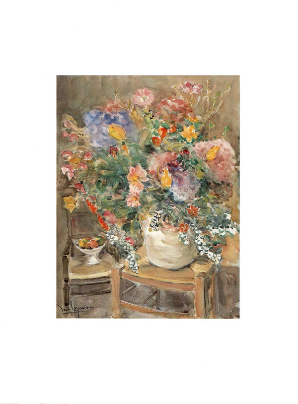 Bouquets aux Deux Chaises, 1992 by Jean Leyssenne - 12 X 16 Inches (Art Print)