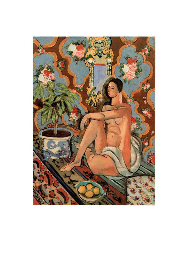 Figure Decorative sur Fond Ornemental, 1925 by Henri Matisse - 12 X 16 Inches (Art Print)