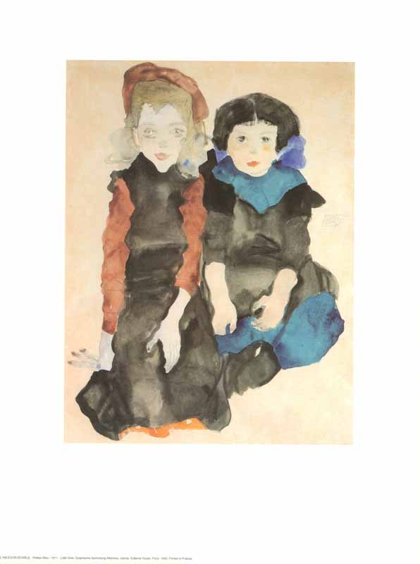 Petites Filles, 1911 by Egon Schiele - 12 X 16 Inches (Art Print)