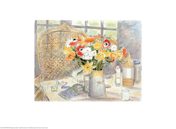 Bouquet dans l'Atelier by Vincent Breton - 12 X 16 Inches (Art Print)