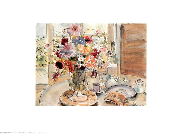 Bouquet a la Fenetre by Vincent Breton - 12 X 16 Inches (Art Print)