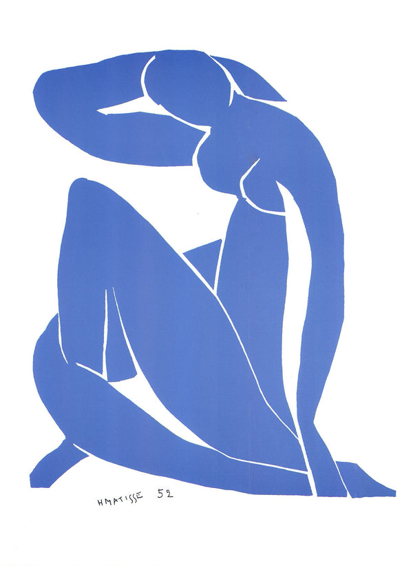 Nu Bleu II, 1952 by Henri Matisse - 12 X 16 Inches (Art Print)