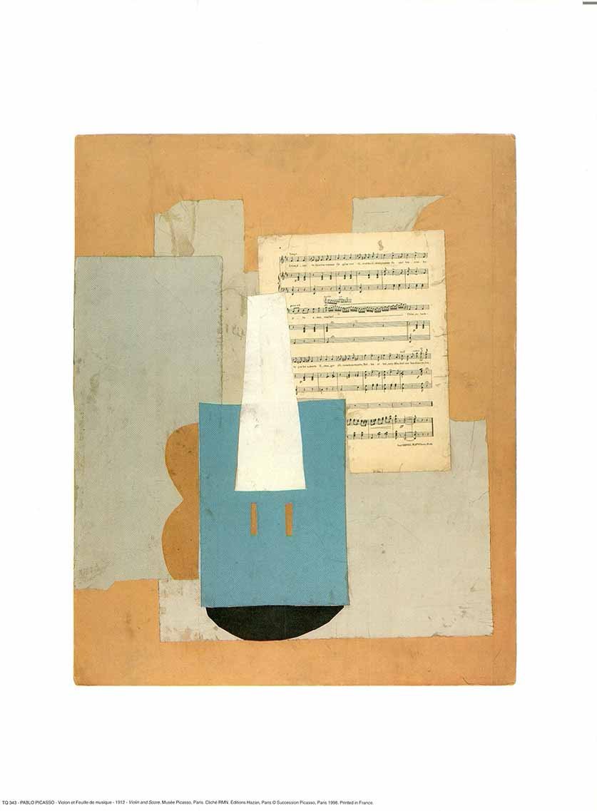 Violon et Feuille de Musique, 1912 by Pablo Picasso - 12 X 16 Inches (Art  Print)