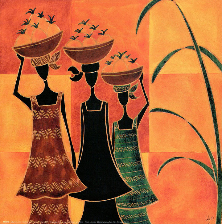 Three African Ladies, 2003 by Laly - 12 X 12 Inches (Art Print)