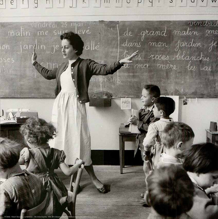 The School Teacher, 1956 by Robert Doisneau - 12 X 12 Inches (Art Print)