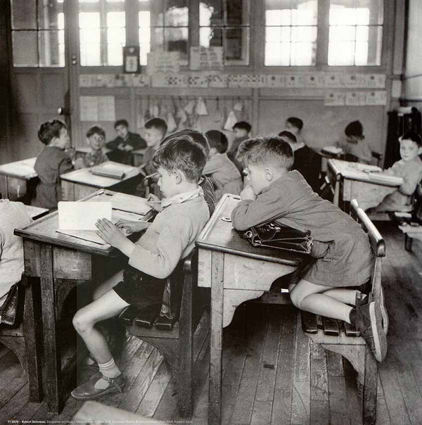 Misbehavior in Class by Robert Doisneau - 12 X 12 Inches (Art Print)