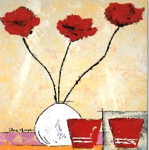 Les Deux Pots Rouges by Isabelle Maysonnave - 12 X 12 Inches (Art Print)